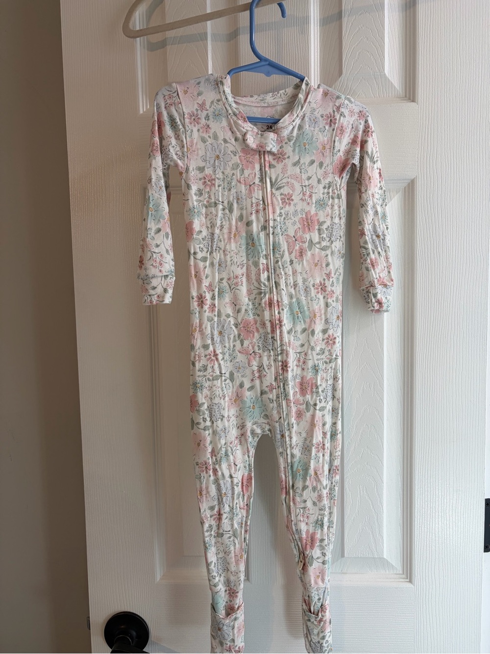Carter’s Purely Soft Floral Print Kids One-Piece Zipper Pajamas - Pink & Mint